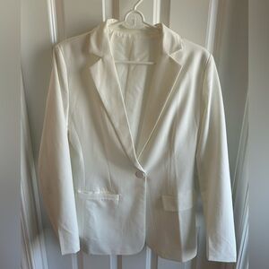 Classic Women's White Single-Button Blazer